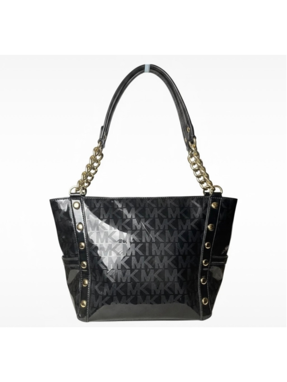 Women's Michael Kors Logo Tote Bag, One Size, Black and Gold